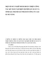 MỘT SỐ SUY NGHĨ NHẰM HOÀN THIỆN CÔNG TÁC KẾ TOÁN TẬP HỢP CHI PHÍ SẢN XUẤT VÀ TÍNH GIÁ THÀNH SẢN PHẨM Ở CÔNG TY CAO SU ĐÀ NẴNG