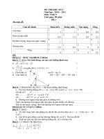 Bài giảng DỀ THI HK1 TOÁN 9 CÓ MA TRẬN