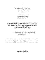 Cấu trúc vốn và hiệu quả hoạt động của các công ty niêm yết trên thị trường chứng khoán hà nội 