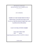 Luận văn nghiên cứu một số biện pháp kỹ thuật nhằm nâng cao năng suất hạt lai f1 và lúa lai thương phẩm tổ hợp việt lai 50 tại đồng bằng sông hồng 