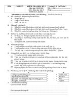 Đề KTĐK HK1 (Khoa - Sử - Địa) lớp 5, Năm học 2010-2011