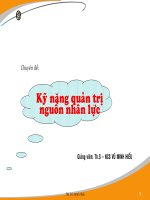 Kỹ năng quản trị nguồn nhân lực