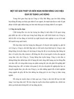 MỘT SỐ GIẢI PHÁP VÀ KIẾN NGHỊ NHẰM NÂNG CAO HIỆU QUẢ SỬ DỤNG LAO ĐỘNG