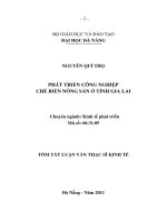 Phát triển công nghiệp chế biến nông sản ở tỉnh gia lai 