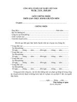 Giấy chứng nhận thời gian thực hành chuyên môn