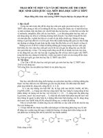 Bài soạn Trao đổi về đề thi học sinh giỏi quốc gia môn hóa  năm 2010