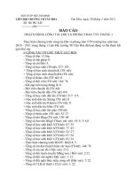 Gián án Báo Cáo tháng 01 của trường TH Tân Hòa