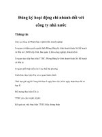 Đăng ký hoạt động chi nhánh đối với công ty nhà nước