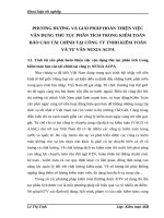 PHƯƠNG HƯỚNG VÀ GIẢI PHÁP HOÀN THIỆN VIỆC VẬN DỤNG THỦ TỤC PHÂN TÍCH TRONG KIỂM TOÁN BÁO CÁO TÀI CHÍNH TẠI CÔNG TY TNHH KIỂM TOÁN VÀ TƯ VẤN NEXIA ACPA