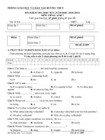 Bài giảng Anh 7 Đề thi HK I số 16