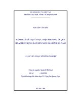 Đánh giá kết quả thực hiện phương án quy hoạch sử dụng đất đến năm 2010 tỉnh hà nam 