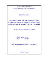 Luận văn thực trạng bệnh lợn con phân trắng, thử nghiệm ứng dụng dấm tỏi trong phòng trị tại trại lợn giống hoàng liên vũ thư thái bình 