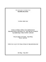 Tăng cường công tác kiểm soát thanh toán vốn đầu tư xây dựng cơ bản tại kho bạc nhà nước tam kỳ 
