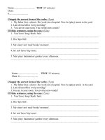 Bài giảng De kiem tra 15 phut- mno tieng anh 6 - lan 3