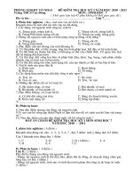 Đề Ktra sinh 7 kỳ I - có đáp án