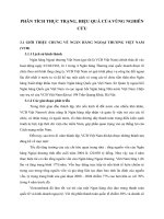 PHÂN TÍCH THỰC TRẠNG, HIỆU QUẢ CỦA VÙNG NGHIÊN CỨU