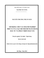 Mở rộng cho vay doanh nghiệp nhỏ và vừa tại chi nhánh ngân hàng đầu tư và phát triển hải vân 