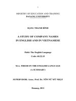 A study of company names in english and in vietnamese 