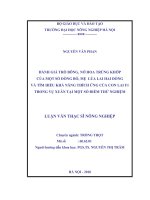Đánh giá trỗ bông,nở hoa trùng khớp của một số dòng bố,mẹ lúa lai hai dòng và tìm hiểu khả năng thích ứng của con lai f1 trong vụ xuân tại một số điểm thử nghiệm 