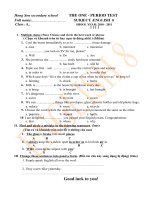 Bài soạn Ktra 15'''' Anh 8  lần 4 2010-2011(tham khảo)