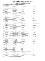 Bài soạn ĐỀ THI HK I ANH 7 NH 10 11