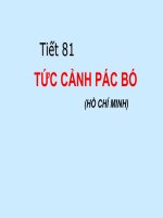 Bài soạn Tiết 81. Tức cảnh Pác Bó. Hồ Chí Minh