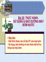 Tài liệu Bài 20: Thực hành Máy bơm nước