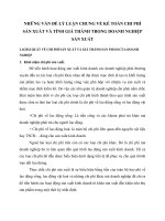 NHỮNG VẤN ĐỀ LÝ LUẬN CHUNG VỀ KẾ TOÁN CHI PHÍ SẢN XUẤT VÀ TÍNH GIÁ THÀNH TRONG DOANH NGHIỆP SẢN XUẤT