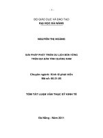 Giải pháp phát triển du lịch bền vững trên địa bàn tỉnh quảng nam 