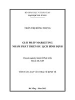 Giải pháp marketing nhằm phát triển du lịch bình định 