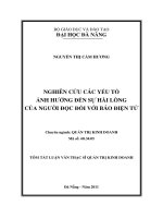 Nghiên cứu các yếu tố ảnh hưởng đến sự hài lòng của người đọc đối với báo điện tử 