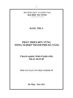 Phát triển bền vững nông nghiệp thành phố đà nẵng 