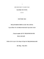 Hoạch định chiến lược mua hàng tại công ty cổ phần fococev quảng nam 