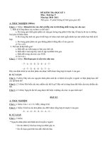 Bài soạn Đề -đáp án ktra học kỳ I - Sinh 9