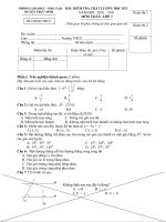 Đề và HD chấm kiểm tra HK I môn Toán 7