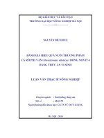 Đánh giá hiệu quả nuôi thương phẩm cá rô phi văn(oreochromis niloticus) dòng novit 4 bằng thức ăn vi sinh 