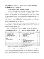 THỰC TRẠNG CƠ CẤU LẠI CÁC NGÂN HÀNG THƯƠNG MẠI NHÀ NƯỚC VIỆT NAM