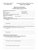 Bài soạn Mẫu biên bản thanh tra toàn diện HĐSP giáo viên