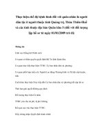 Thực hiện chế độ bệnh binh đối với quân nhân là người dân tộc ít người thuộc tỉnh Quảng trị, Thừa Thiên-Huế và các tỉnh thuộc địa bàn Quân khu 5 (đối với đối tượng lập hồ sơ từ ngày 01/01/2009 trở đi)