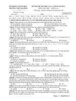 Bài giảng Đề và Đáp án môn Hóa học