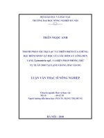 Thành phần sâu hại lạc và thiên địch của chúng; đặc điểm sinh vật học của sâu róm 4u lông đen vàng lymantria sp1 và biện pháp phòng trừ vụ xuân 2010 tại lạng giang, bắc giang 