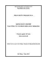 Kiểm soát chi phí tại công ty cổ phần hóa dầu mekong 