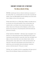 LUYỆN ĐỌC TIẾNG ANH QUA TÁC PHẨM VĂN HỌC-SHORT STORY BY O’HENRY- The Marry Month Of May