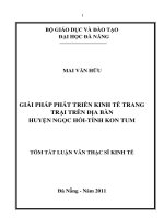 Giải pháp phát triển kinh tế trang trại trên địa bàn huyện ngọc hồi tỉnh kon tum 