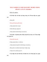 TRẮC NGHIỆM CÁC BIỆN PHÁP ĐIỀU TRỊ ĐIỆN TRONG HỒI SỨC CẤP CỨU NỘI KHOA