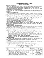 Gián án Kế hoạch hoạt động CĐ tháng 1/2011