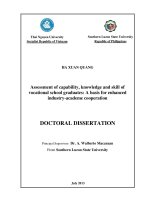 Đánh giá năng lực, kiến thức và kỹ năng sinh viên tốt nghiệp các trường nghề cơ sở phát triển hợp tác đào tạo giữa trường nghề và doanh nghiệp 