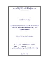 Đổi mới công tác kế hoạch phát triển kinh tế xã hội cấp xã trên địa bàn tỉnh hoà bình 