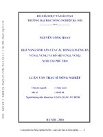 Khả năng sinh sản của các dòng lợn ông bà VCN11, VCN12 và bố mẹ VCN21, VCN22 nuôi tại phú thọ 