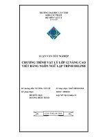CHƯƠNG TRÌNH VẬT LÝ LỚP 12 NÂNG CAO NGÔN NGỮ LẬP TRÌNH DELPHI
